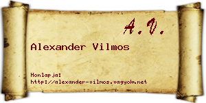 Alexander Vilmos névjegykártya