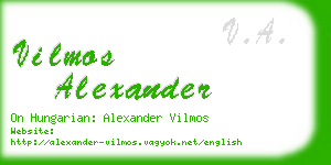 vilmos alexander business card